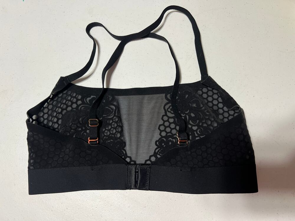 Soma Sheer Inked Black Bralette Small